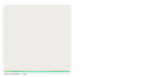 Animation: a scan switching mid-image from contact mode to Soft Interaction Control, with detail returning in the upper half