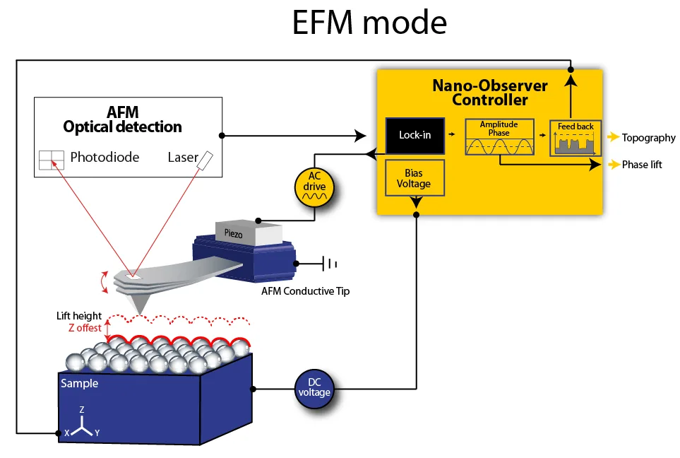 How does the Electrical Force Microscopy Mode work?