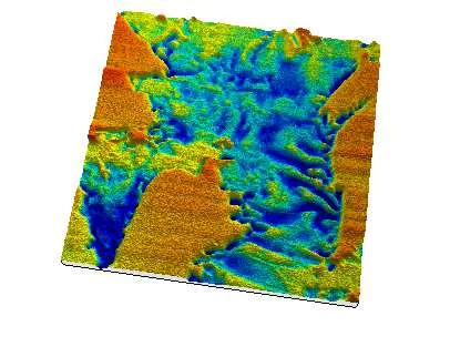 Stainless Steel, MFM Mode Scan size 18 µm x 18 µm