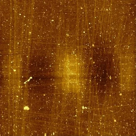 Metallic structure embedded in epoxy: topography
